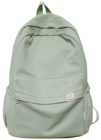 KTTGYRE Schulrucksack Wasserdichtes Nylon Frauen Rucksack Frauen Reisetasche Rucksäcke Schulbag Für Teenager Mädchen Solid Color Bookbag-Green
