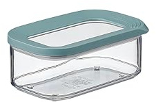 Mepal - Lebensmittelbehälter Rechteckige Modula - Transparente Vorratsbox mit Deckel - Küchenorganizer & Aufbewahrungsbox aus Kunststoff - Stapelbar & Luftdicht - 425 ml - Nordic Green
