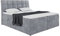 MEBLINI Boxspringbett mit Bettkasten - Gepolstert Doppelbett mit Matratze und Topper - Polsterbett mit Stauraum - Bett mit Kopfteil - Stauraumbett - Drago - 180x200 - H3/Grau Samt