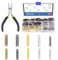 GLARKS Lot de 301 embouts en métal pour lacets, 4 couleurs, 3 tailles, pince à bec plat incluse, Noir