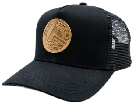 Crafton Classic Logo Mesh Trucker Cap - Baseball Cap - Unisex - atmungsaktiv - individuell verstellbar - für Damen und Herren Farbe: Classic Logo - Black