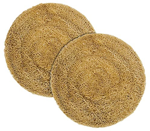 Gewebte Untersetzer für Getränke, runde Untersetzer, Luffa-Getränkematte, Teekannen-Pads, rutschfeste runde Tassen-Pads, dekorative Luffa-Kissen für kalte Getränke, Weingläser, Kaffeetasse, 2 Stück