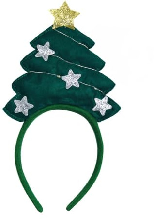 VR Angel Christmas Tree Light Up Headband Ornaments Xmas Holiday Favour Party Costumes Headwear Accessory
