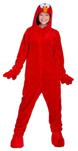 Maskworld Die Sesamstraße Elmo Kostüm - rot - Größe: S-M - Verkleidung Karneval, Halloween, Motto-Party