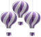 CEEYSEE 3 Stück Hängende Heißluftballon 30cm Bunt Papier Ballon Lampions mit Gondel Falten Papierlaterne für Hochzeit,Party Dekorationen (Lila/RQZIS)