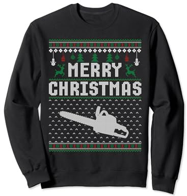 Chainsaw Christmas Ugly Sweaters for Men Women Funny Xmas Sweatshirt