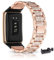 AireWiki Armband Kompatibel mit Oppo Watch Free Armband Edelstahl Für Damen Herren Elegant Glänzend Metall Uhrenarmband Für Oppo Watch Free (Roségold)