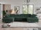 MKS MEBLE Cord Sofa U, Wohnlandschaft U-Form, Ecksofa mit Schlaffunktion und Bettkasten, Schlafsofa mit Bettkasten, Couch mit Verstellbare Kopfstützen - Pedro U - Grün Cord