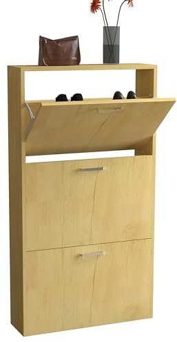 VCM Holz Regal Kipper Schuhregal Schuhschrank Schuhkipper 3 Sulos M Honig-Eiche