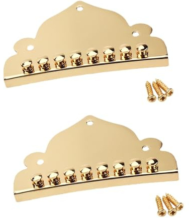 BESTonZON 2pcs Mandolin Tailpiece Metal Construction Mandolin Guitar Parts Improved Tone Volume String