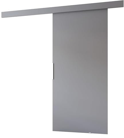 MINIO go for it - Schiebetür Komplettset CLEAN A, 106 cm Breit, Schiebetüren, Wandmontage, Schiebetürsystem, Zimmertüren - Grau Matt