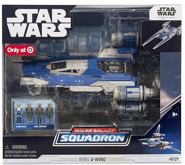 Star Wars™ Micro Galaxy Squadron Rebel U-Wing Starfighter – Véhicule de 30,5 cm avec Ailes rabattables et Quatre Accessoires de Micro Figurines de 2,5 cm