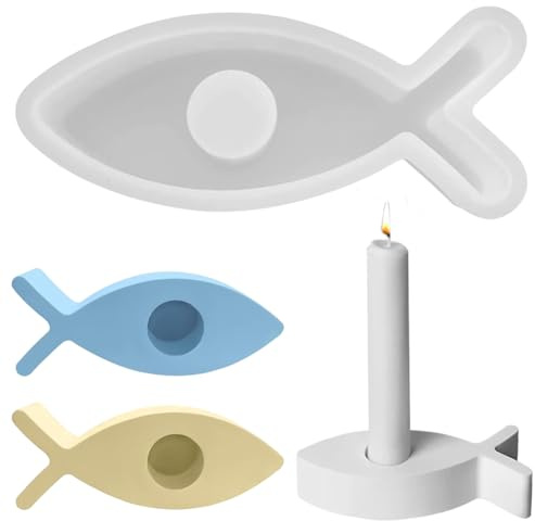 Silikonform Kerzenhalter Fisch, Epoxidformen, Wiederverwendbare Gießformen, Neue Ideen für DIY Home Decor (A)