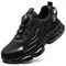 JAOOUU Sicherheitsschuhe Herren Arbeitsschuhe Damen Unisex Industrie Schuhe Leicht Atmungsaktiv mit Schnellverschluss Drehverschluss Stahlkappenschuhe S3 Explorer 3.0 Schwarz 39EU