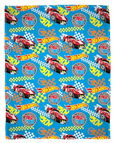Hot Wheels Fleecedecke, superweich, warm, blau, Flammen-Design, perfekt für Schlafzimmer, Camping und Übernachtungen, 100 x 150 cm