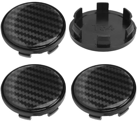 4 Pcs Capuchons de Centre de Roue OD 54mm 49mm ID Style de Fibre de Carbone Roue Pneu Centre Hub Caps Cover Center Caps Jante Hub Caps pour Voiture Camion SUV