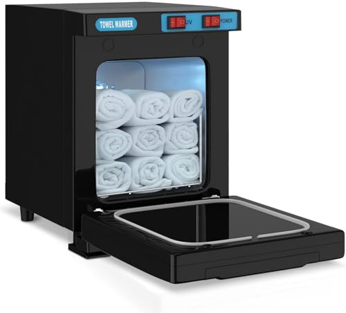 Handtuchwärmer, Heißes Handtuch Sterilisator Kabinett, Handtuchdampfer | Handtuchclip Heißer, Handtuchwärmer Elektrisch Schnelles Aufheizen auf 202 F, Heißhandtuchschrank 202 ℉ für Spa (Black)
