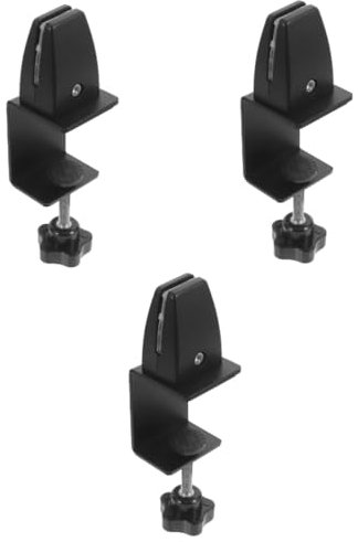 KALLORY 3pcs Office Desk Divider Clamp Sneeze Guard Support Bracket Easy Installation Alloy Suitable for Meeting Rooms and Classrooms Shaped Design