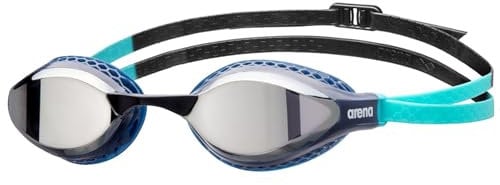 Arena Air-Speed Mirror Schwimmbrille für Erwachsene, Schwimmbrille mit Großen Verspiegelten Linsen, UV-Schutz, 3 Austauschbare Nasenstege, Air Seals Dichtungen, Anti-Beschlag-Beschichtung