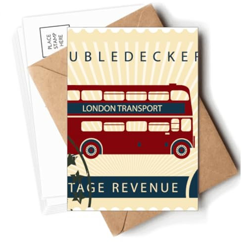 London Doubledecker Briefmarke, England, Großbritannien, Postkarten, Umschläge, blanko, Notizkarten, Versand