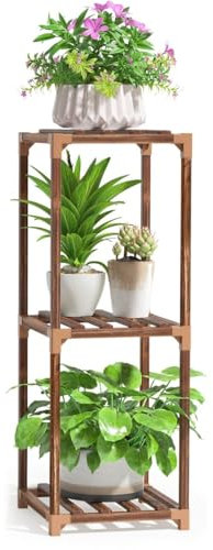 RUVOO Pflanzenregal Blumentreppe Blumenständer Indoor Outdoor Großes Pflanzenregal Mehrstufiges Holz Blumenregale Holzregal Gartenhalter Pflanzenständer Blumenregal Blumenbank