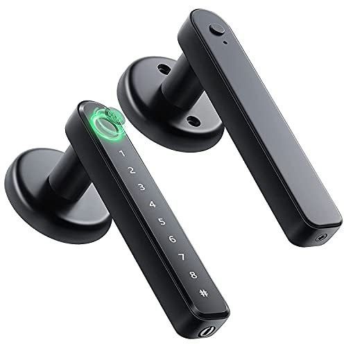 yksiahfi Fingerprint Smart Door Lock Door Knob with Keypad Keyless Entry Door Lock with Handle for Home Hotel Office Apartment