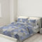 Banzaii Copripiumino Singolo 155x200 cm con Cerniera e Lacci Angolari 100% Microfibra Manopesca, Set Copripiumino e Federa con Zip 50x80 cm, Made in Italy, Francesca Azzurro