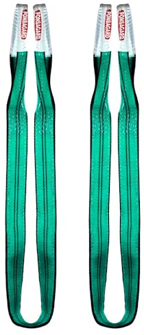 PONSA - Hebeband - Hochwertiger Hebegurt aus Polyester mit Patentiertes System PONSAGARD, mit Abrieb - und Schnittschutz - Sicher Rundschlinge - EN 1492-1 (2000 kg / 2 Tonne / 3 Meter (Pack 2 STK.))