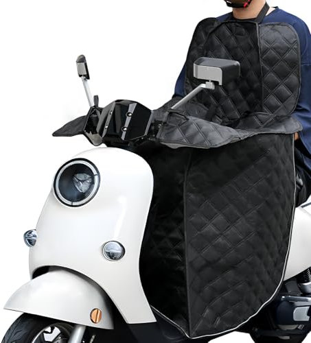 Favoto Cubierta para Piernas de Moto, Protección Solar y contra la Lluvia para Verano con Franjas Reflectantes Universal de Poliéster para Vehículos de Dos Ruedas