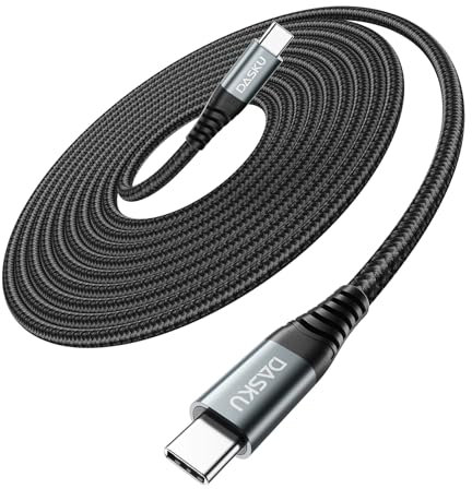 Dasku 100W USB C to USB C Cable (2-Pack 10FT+10FT) Type C Charger Cable 5A Fast Charging Cord Compatible with iPhone 16 Plus/16 Pro/15 Pro Max Samsung S24 S23