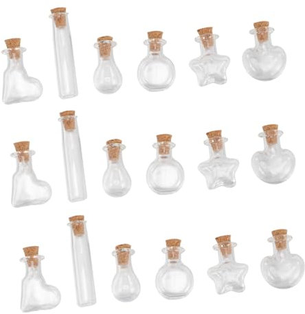 HOLIDYOYO 60stücke Glaskaraffen Mit Korken Transparente -wunschflaschen Für Dekoration Und Kreativprojekte Verschiedenen Formen Für Und Kunsthandwerk