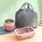 Esilihom Lunch Box Adults, Leakproof Bento Box Set with Lunch Bag, Utensils, Oats Container, for Men Women Student Office School, Food Storage with Fork & Spoon, Pink