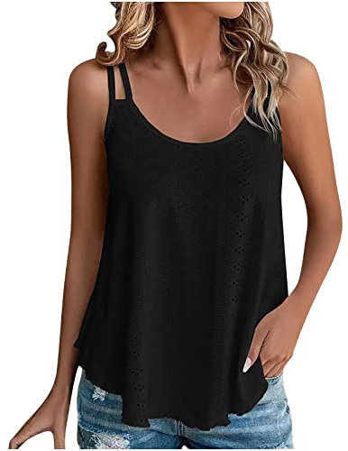 Anzeigen Angebote Des Tages Heute Die Discounter Sale Angebote Meine Bestellungen Tank Top Damen Spaghettiträger Tops Ärmellos Tanktops Sommer Oberteile Casual Trägertop mit Öse Stickerei Blusen