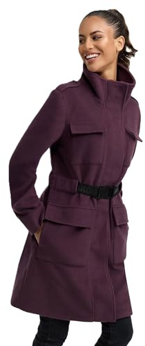 MARIKOO Damen Übergangs Mantel (XS-XXL) - Damen Mantel mit 2 Wege Reißverschluss und Druckknöpfen tailliert, Warme Jacke Frauen - N053