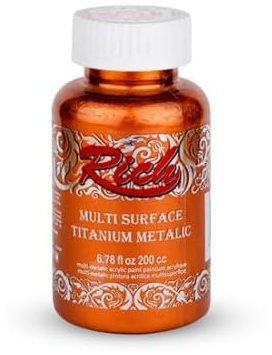 Rich Multi Titanium Metallic 200cc – Kupfer, Perlmutt Metallic, Glänzender Effekt für Kunstprojekte, Renovierungen und Dekorationen, Hohe Pigmentierung, Schnelltrocknend