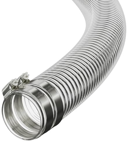 51MM ID - 15 METRE Clear PVC Flexible Conduit Outdoor Cable Coil - Underground Burial, External Trunking, Electrical Ducting, Hose Pipe Wire Protection with 2 Clips