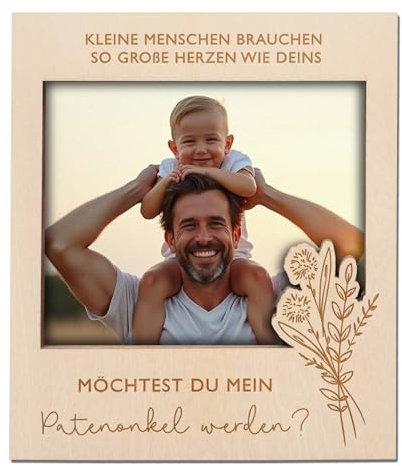 Joli Coon Patenonkel fragen Bilderrahmen - Möchtest du mein Patenonkel werden - magnetischer Bilderrahmen für gemeinsames Bild
