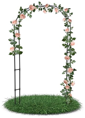 Gartenwelt Riegelsberger Rosenbogen 150x240x30 cm aus PE-ummanteltem Stahl schwarz Rankhilfe für Kletterpflanzen Blumen