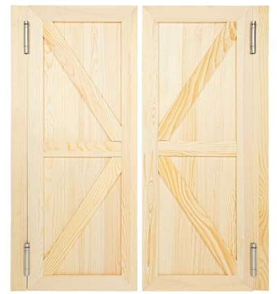 Schwingtüren Holz 90x90cm Cafétüren Saloon-Schwingtür, Café-Schwingtüren, Massivholz-Pendeltür für Thekentrennwand, Terrasse, Garteneingang (Baumstammfarbe, 90x80cm)