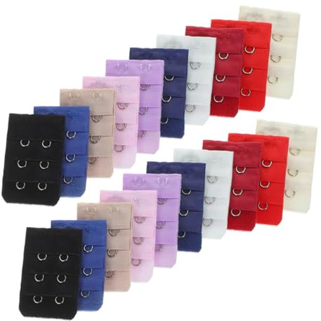 FOMIYES 20pcs Women's Extender Hooks Narrow Three-row Two-button Brassiere Extensions Comfortable and Practical for Adjusting Fit for Weight Gain and Pregnancy Multi-color Options