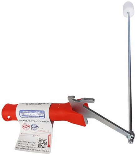 Blue Points Normal Long Paint Roller – Painting Roller with Long Handle to Paint Behind Radiator, in Narrow Spaces and Hard-to-Reach Areas – Ideal for DIY & Professional Use – 19.6 Inches Length