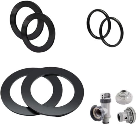 WUSJCOF 6 pièces Ensemble de Joints Toriques, Rondelles d'Étanchéité en Caoutchouc, Grand Assortiment pour Vannes de Piscine, Compatible avec Pompe Piscine, Jacuzzi