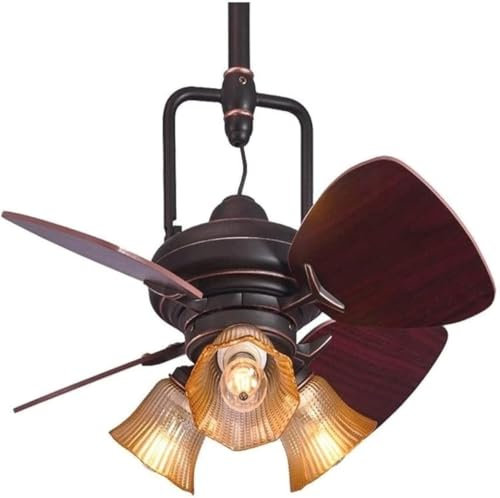 HDICUHNANU Casual Ceiling Fan Industrial Ceiling Fan Light Modern Chandelier Wood Leaf Ceiling Fan Three Speed Settings For Living Room Low Profile(24 inch)