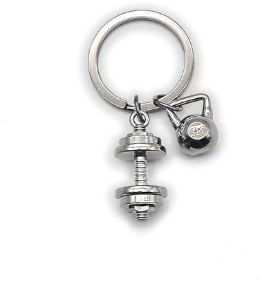 Zynara Hantel Schlüsselanhänger, Glücksbringer Fitness Geschenk, Sport Zubehör für Gym Fans