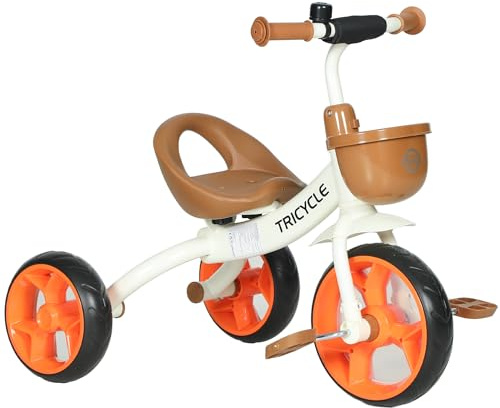 AIYAPLAY Trike for Kids, Toddler Tricycle, Front Basket, Ages 2-5, Orange