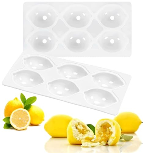 Guidre Silikonform Zitrone 6x 3D, antihaft für Kuchen, Eiswürfel&Schokolade | Lebensmittelecht, spülmaschinenfest & hitzebeständig, detailreiche Fruchtform, geeignet für Hausbacken, Eiswürfel & Partys