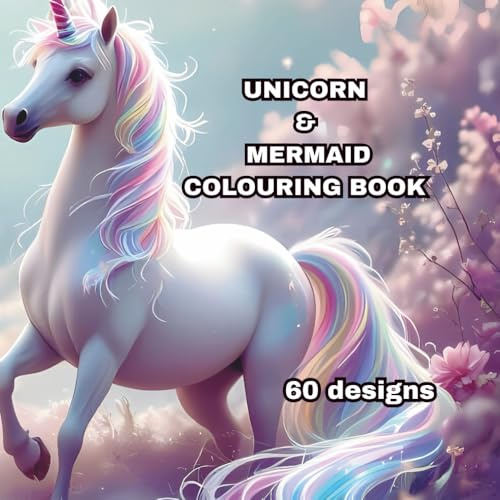 Magical Unicorn & Mermaid Colouring Book: Enchanting Designs for Girls Ages 4-8: 50 Unique Illustrations of Underwater Fairies, Mythical Unicorns, Princess Castles & Ocean Adventures