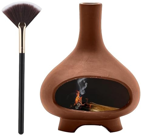 Osmond Incense Burner Handmade Ceramics Incense Burner Chimney Dish Smudge Bowl for Sticks Sage with Brush