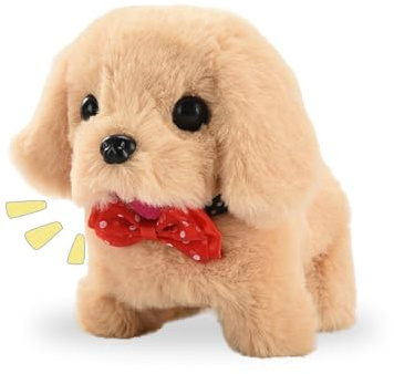 Mtbricey Walking Dog Toys for Kids Realistic Robot Puppy Walking Barking Wagging Tail Stuffed Interactive Dog Toy Plush Toys Gifts for Boys Girls Pet Lovers Educational Toys for Birthdays (Dog3)
