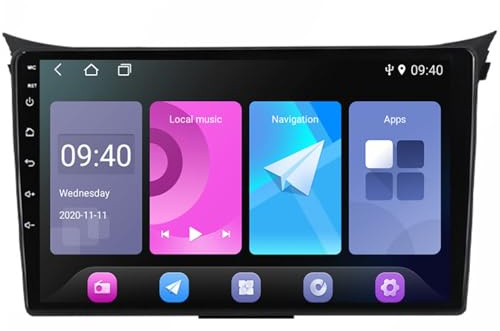 9 Zoll Touchscreen Carplay Auto Android 15 Autoradio für Hyundai I30 2011-2017 mit Wireless Carplay Android Auto Backup Kamera GPS Navigation (W3-4 Core Wifi 2+32GB)